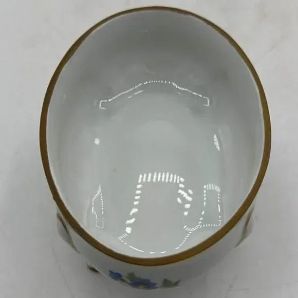 Trinket Jewelry Box Vintage Footed Floral Flowers East Germany - Picture 5 of 8